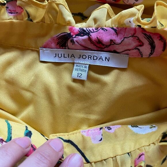 JULIA JORDAN Midi Tie Waist Shirt Dress Size 12 - Picture 7 of 11